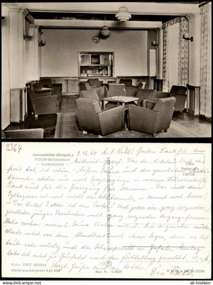 Antonshöhe-Breitenbrunn (Erzgebirge) FDGB-Sanatorium, Lesezimmer 1959