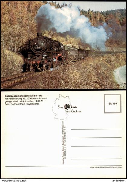Antonsthal-Breitenbrunn (Erzgebirge) Güterzugdampflokomotive 58 1040  1973