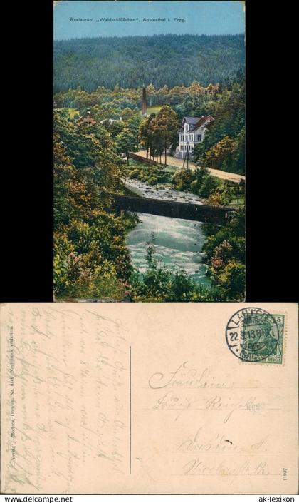 Antonsthal-Breitenbrunn (Erzgebirge) Restaurant Waldschlößchen 1913