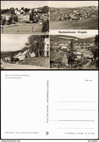 Breitenbrunn (Erzgebirge) DDR Mehrbildkarte Ortsansichten Erzgebirge 1983