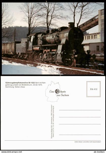 Breitenbrunn (Erzgebirge) Güterzugdampflokomotive 58 1522  1975 1975