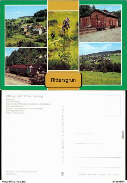 Rittersgrün Breitenbrunn (Erzgebirge) Schmalspurmuseum, Bahnhof Hammerberg 1984