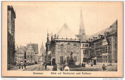 Allemagne - BREME - BREMEN - blick auf marktplatz und rathaus