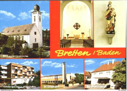 Bretten Baden Bretten Kirche Kindergarten Altenheim  o 1980