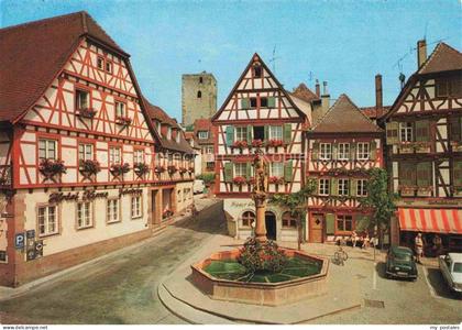 Bretten  Baden Marktbrunnen Fachwerkhaeuser Hotel-Laemme Schuhhaus Turm Brunnen