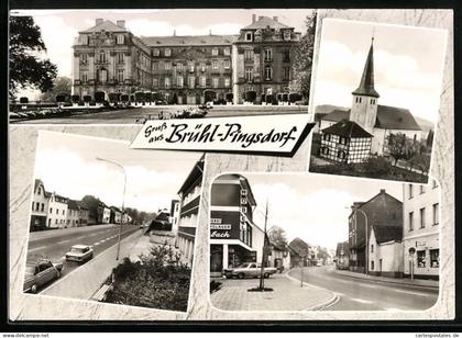 AK Brühl-Pingsdorf, Schloss, Kirche, Strassenansichten