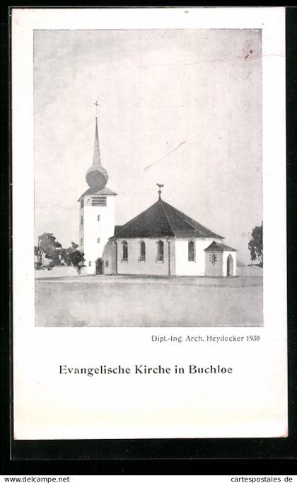 AK Buchloe, Blick zur evangelischen Kirche