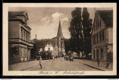 AK Bünde i. W., Bahnhofstrasse