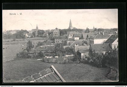 AK Bünde i. W., Teilansicht aus der Vogelschau