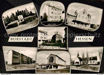 Buerstadt Kriegerdenkmal Post Kirche Rathaus Schule Friedhof