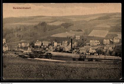 AK Burkhardtsdorf, Teilansicht mit Strassenpartie