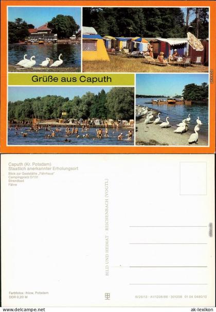 Caputh-Schwielowsee Gaststätte "Fährhaus", Campingplatz, Strandbad, Fähre 1986