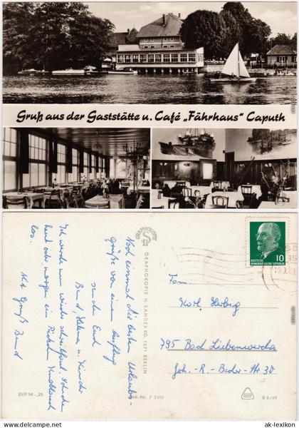 Foto Ansichtskarte Caputh Schwielowsee Gaststätte und Cafe "Fährhaus" 1969