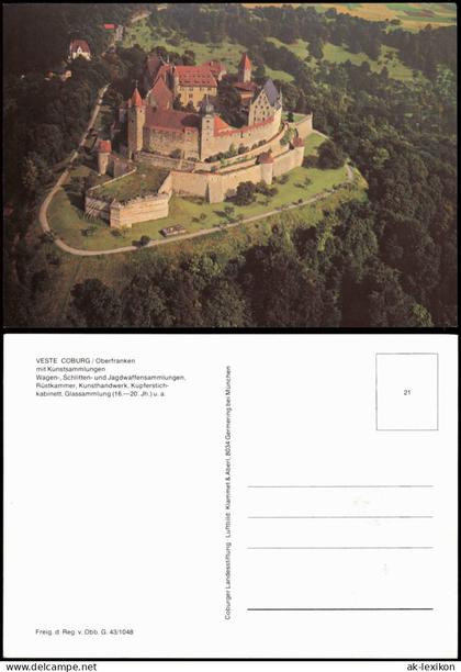 Ansichtskarte Coburg Luftbild VESTE COBURG Oberfranken 1980