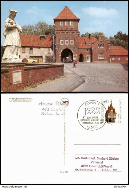 Coesfeld 1984   Sonderstempel BONN Rathaus Michelstadt Erstausgabe
