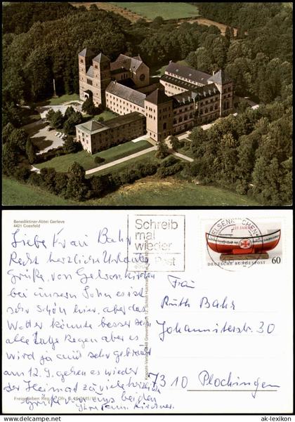 Coesfeld Benediktiner-Abtei Gerleve v. Flugzeug aus, Luftaufnahme 1980