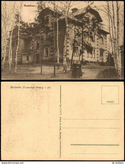 Ansichtskarte Coswig (Sachsen) Heilstätte Lindenhof Badehaus 1920