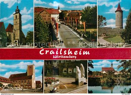 Crailsheim Kirche Turm Marktplatz Brunnen Schwanenteich