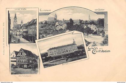 Deutschland - CRAILSHEIM - Lange Straße - Bahnhof - Am Schloßplatz - Crailsheim von Süden