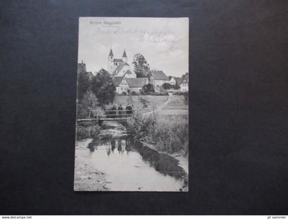 DR 1919 AK Kirche gaggstatt Post Kirchberg Jagst nach Detmold Verlag Fr. Bauer Kirchberg
