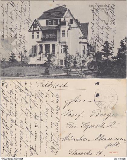 Ansichtskarte Dahlem-Berlin Podbielskie-Allee 4 1915