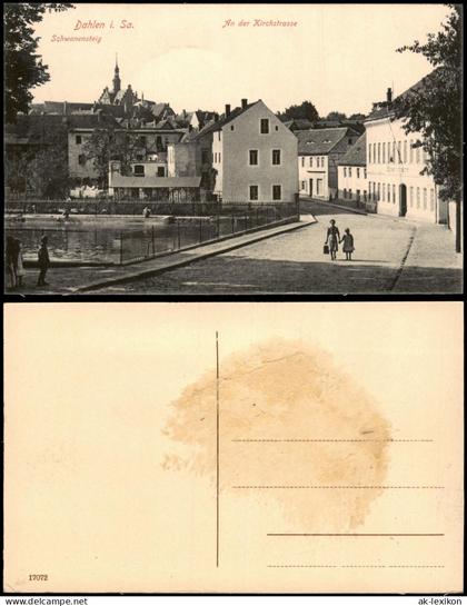 Ansichtskarte Dahlen An der Kirchstrasse Schwanensteig 1913