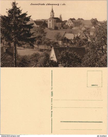 Ansichtskarte Schmannewitz-Dahlen Stadtpartie, Fachwerkhäuser 1913