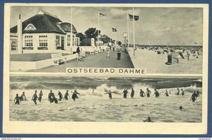 Ostseebad Dahme Strandpromenade Badegäste, gelaufen 1956 (AK1523)