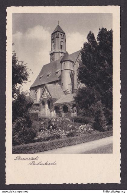 Vintage postcard Ruulaskirche Darmstadt church Hesse Germany