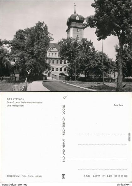 Ansichtskarte Delitzsch Schloss, jetzt Kreismuseum und Kreisgericht 1985