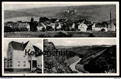 ÄLTERE POSTKARTE LANGENSCHEID AN DER LAHN DIEZ GASTHAUS ZUM LAHNTAL PENSION INHABER ERNST KÜCHLER postcard Ansichtskarte