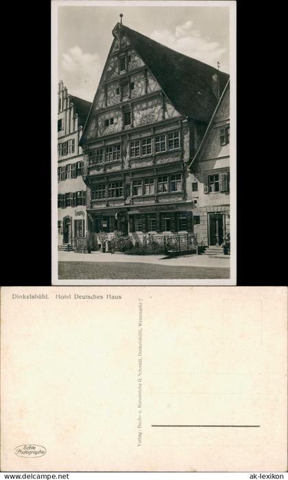 Dinkelsbühl Strassen Partie am Hotel Deutsches Haus, Fachwerk-Gebäude 1940