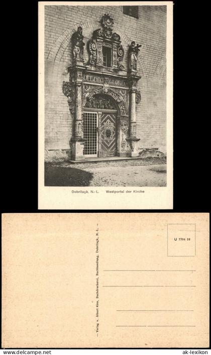 Ansichtskarte Doberlug-Kirchhain Dobrilugk Westportal der Kirche 1920