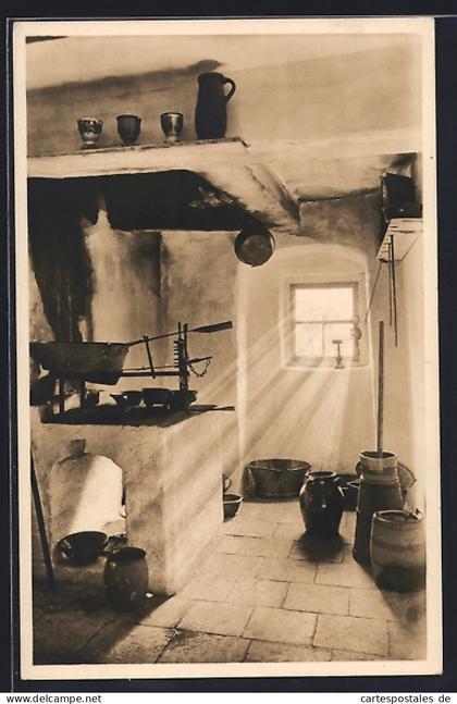 AK Donauwörth, Heimatmuseum Donauwörth, Rauchkutte für offenes Herdfeuer