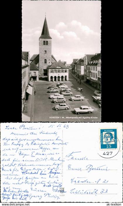 Ansichtskarte Dorsten Marktplatz VW Käfer 1963
