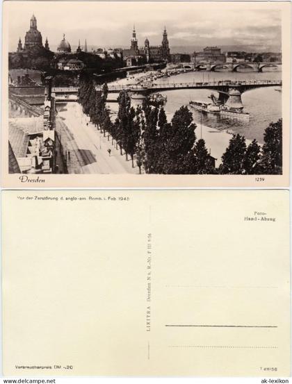 Ansichtskarte Dresden Dresden Panorama mit Belvedere 1958