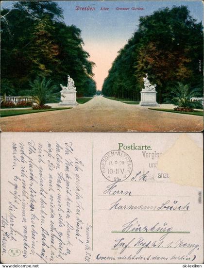 Ansichtskarte Dresden Großer Garten - Allee 1928