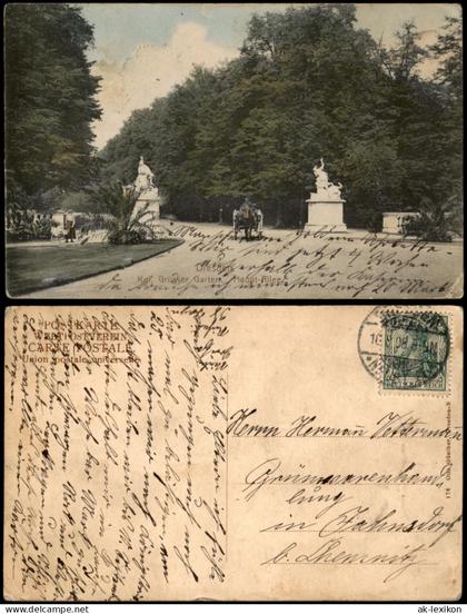 Seevorstadt-Ost/Großer Garten-Dresden Großer Garten Haupt-Allee 1908