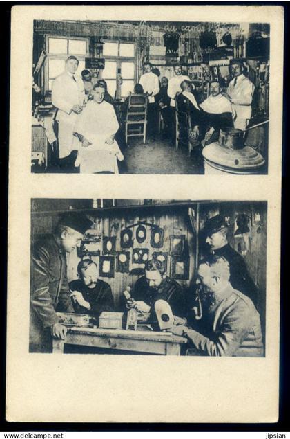 cpa d' Allemagne -- Lager Dülmen / Duelmen , coiffeur  et sculpteur du camp de Dülmen    JU25-76