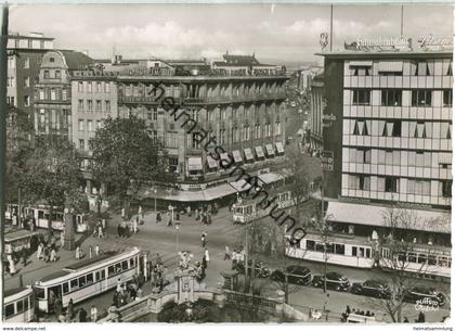 Düsseldorf - Corneliusplatz - Schadow Strasse - Strassenbahn - Foto-Ansichtskarte Grossformat