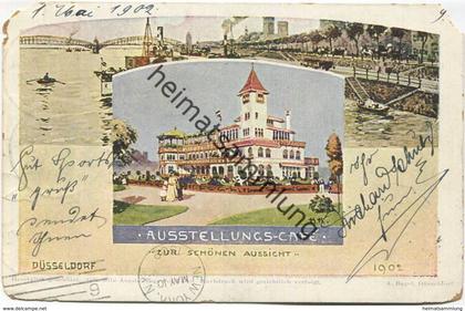 Düsseldorf - Industrie, Gewerbe und Kunst Ausstellung Düsseldorf 1902 - Ausstellungs-Café Zur schönen Aussicht - Verlag