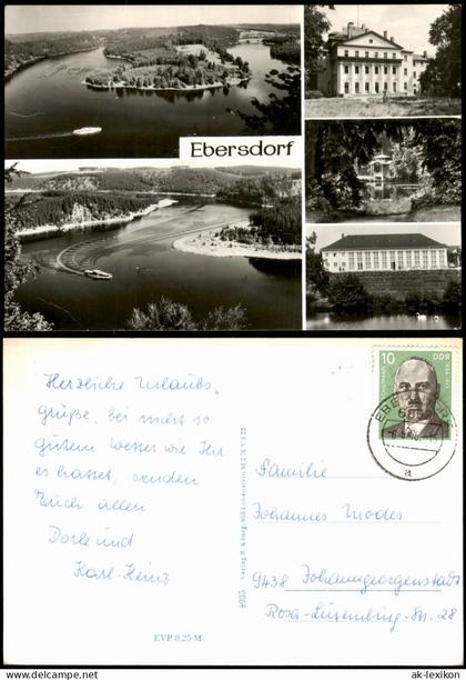 Ebersdorf-Saalburg Saale Mehrbildkarte mit Schloss und Bleilochtalsperre 1976