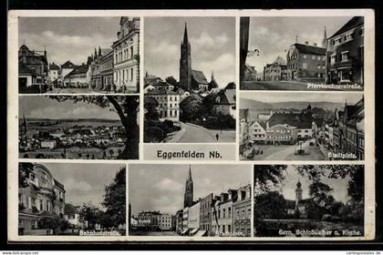 AK Eggenfelden /Nb., Kirche, Stadtplatz, Bahnhofstrasse