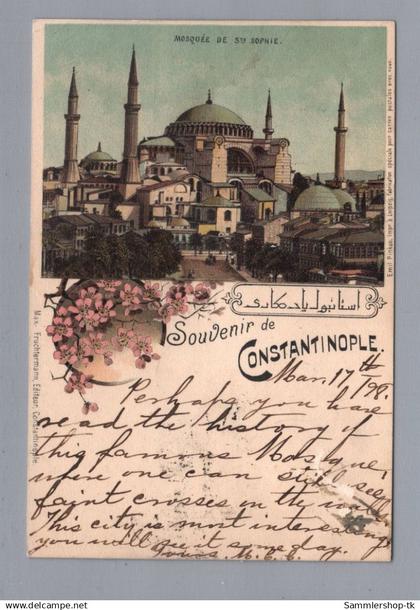 Dt. Auslandspostämter Türkei Ansichtskarte Konstantinopel 1898 nach USA