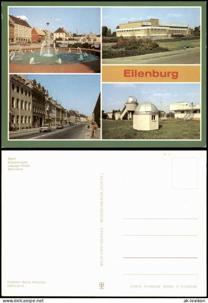 Eilenburg DDR MB AK Markt Schwimmhalle Leipziger Straße Sternwarte 1985