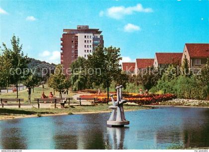 Eisenhuettenstadt Diehloer Strasse Park Teich Hochhaus