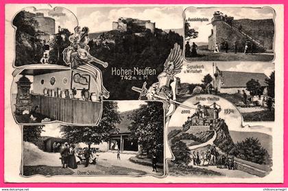 Hohenneuffen - Multivues - Eingangsthor - Aussichplatte - Signalkorb u. Wirtschaft - Epée - Animée - 1913