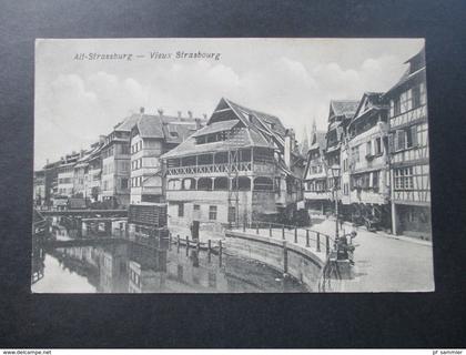 AK DR / Elsass 1908 Alt - Strassburg Vieux Strasbourg. Soldatenkarte Portofrei weitergeleitet!