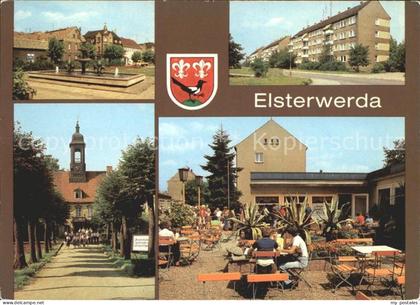 Elsterwerda Wappenbrunnen Markt EisCafe