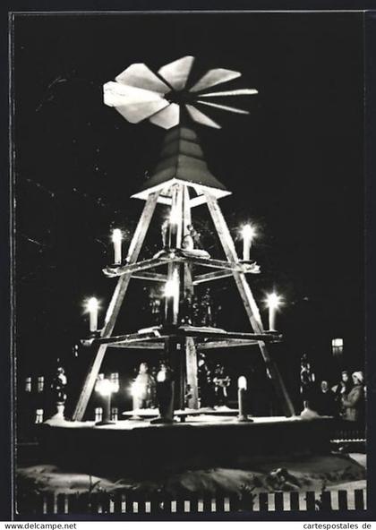 AK Elterlein /Annaberg, Marktpyramide zur Weihnachtszeit